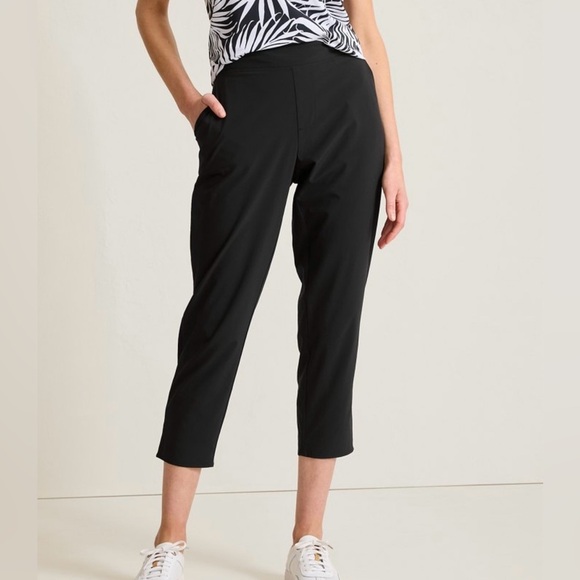 New Tommy Bahama Alicia Crop Weightless Breathable Pant Black Size XL - Picture 3 of 12